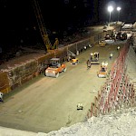 Dry Comal Creek under construction
