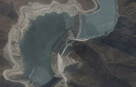 Huhehaote (Hohhot) PSS - Upstream lower dam on Google Earth