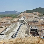 Grand Ethiopian Renaissance Dam (GERD) under construction