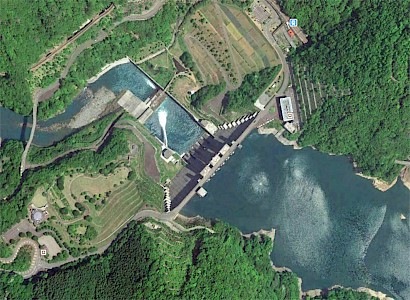 Nagashima sediment dam on Google Earth