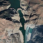 Wudongde secondary dam on Google Earth